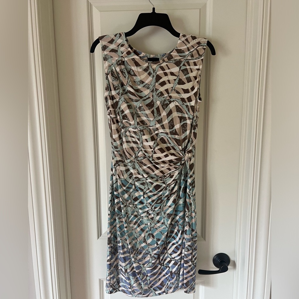 Anthro Nic + Zoe Blue/Turquoise Geometric Midi Dress